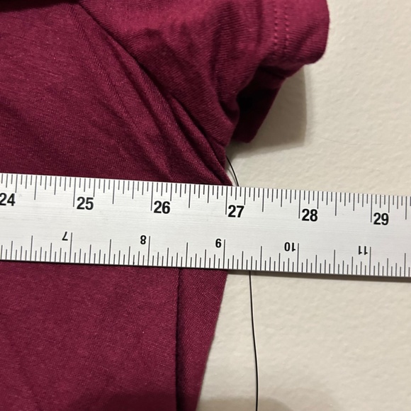 Ana Women's Blouse 3X Maroon Burgundy Short Sleeve Popover Feminine Stretch Top - Picture 6 of 7